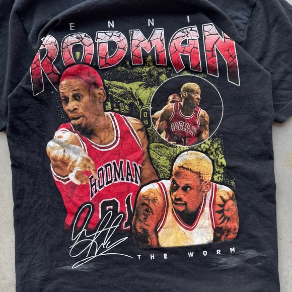 Y2K Rodman Black Graphic T-Shirt - Picture 2 of 5